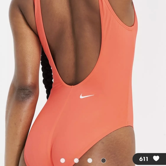 Nike Swimming logo swimsuit in red - Picture 5 of 9